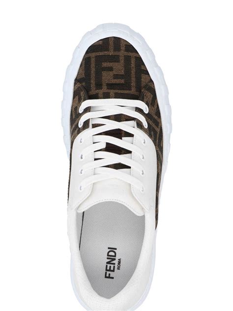 fendi sneakers women white|fendi white leather sneakers.